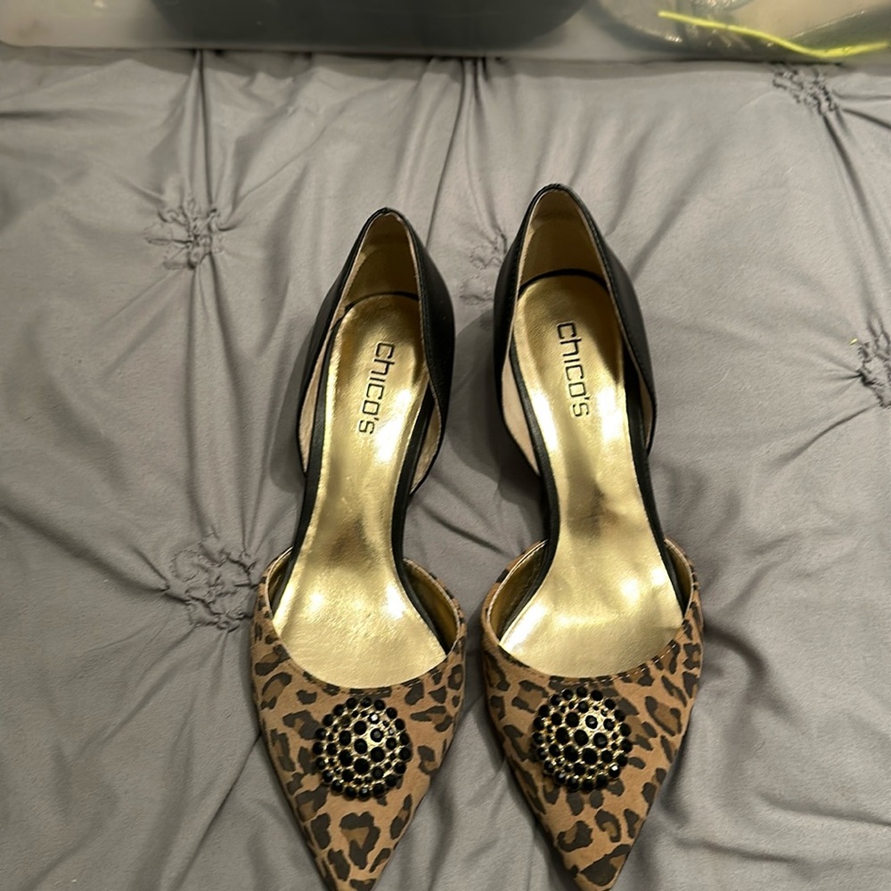 Chicos size 6.5 worn once.  Perfect condition